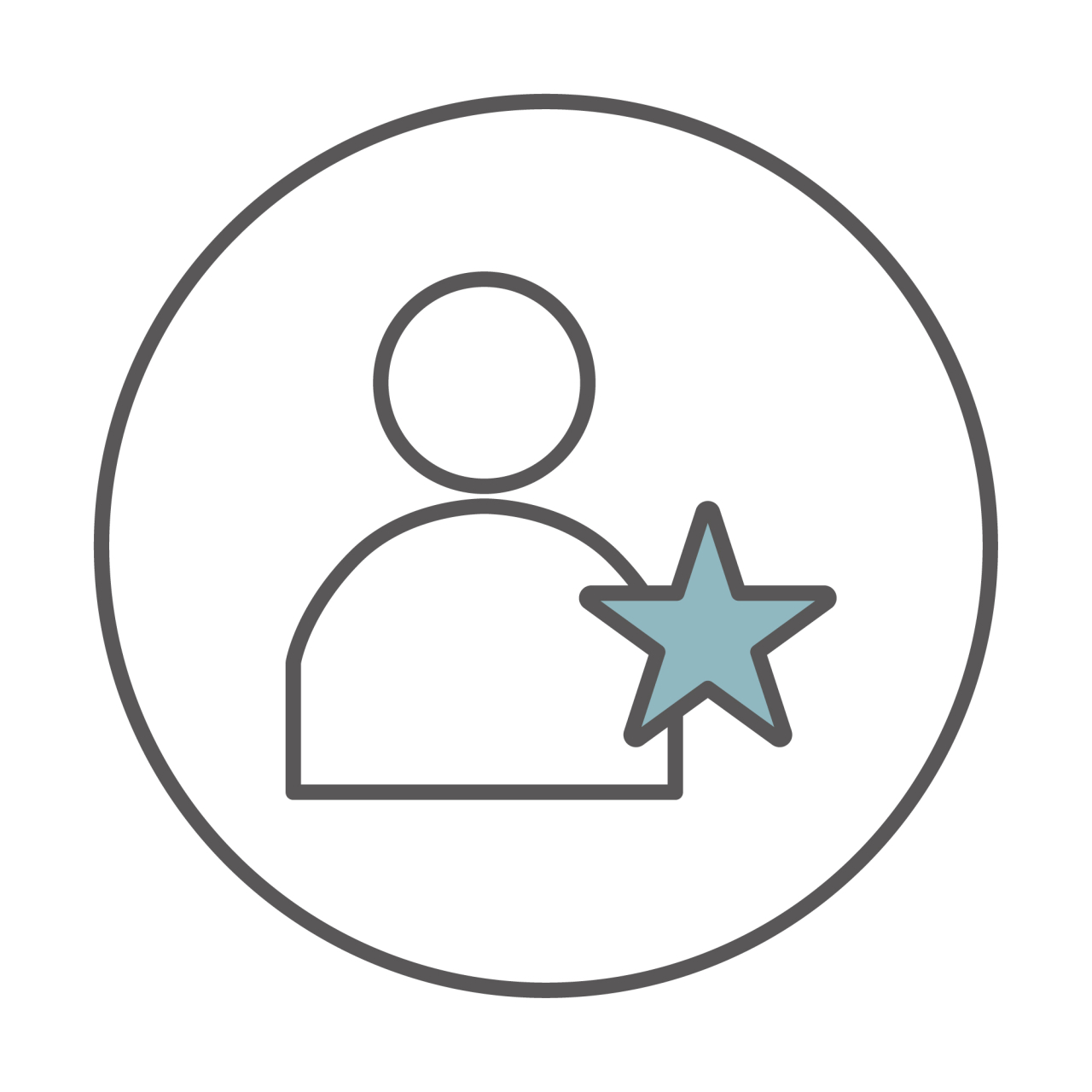 人物のサービスや価値を表す星付きのアイコン