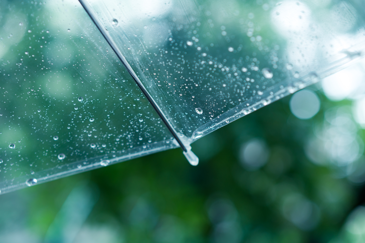 雨イメージの透明傘